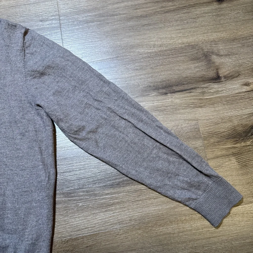 Johnnie-O Mens LARGE Raynor Pullover 1/4 Zip Merino Wool Sweater Walnut‎ Brown